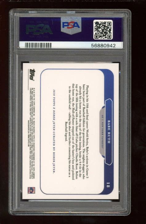 Babe Ruth Topps X Derek Jeter PSA Pristine Auction