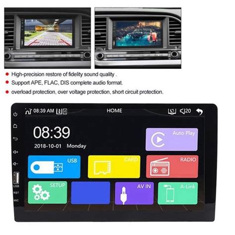 Qiilu Car MP5 Player 9 pouces WiFi Single Din Car Radio Stéréo MP5