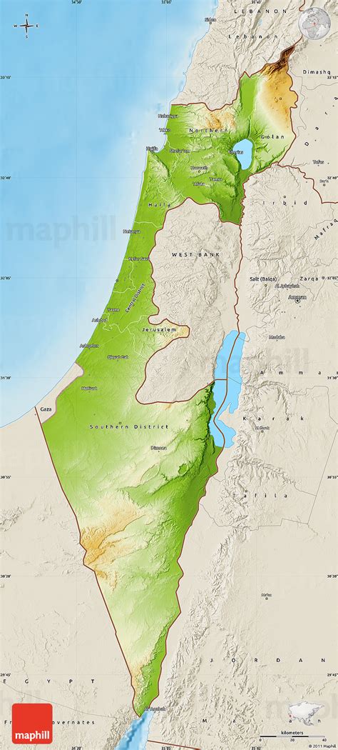 Physical Map Of Israel Ezilon Maps Images