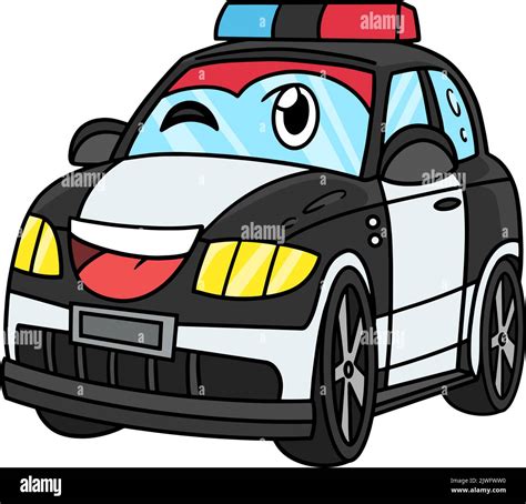 Police Car with Face Vehicle Cartoon Clipart Stock Vector Image & Art ...