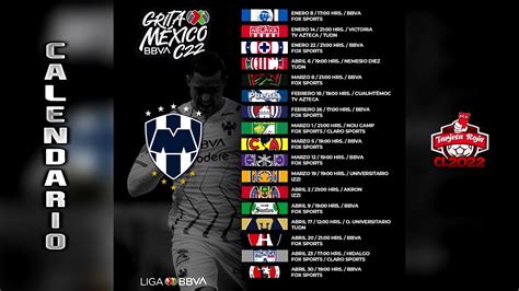 Calendario Rayados De Monterrey Clausura 2022 Fechas Y Horarios Para