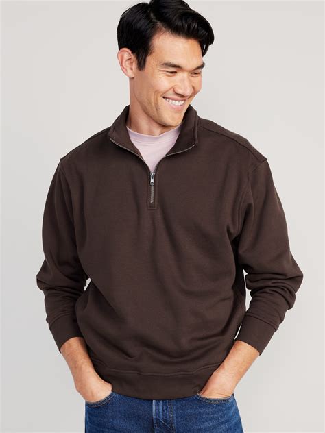 Oversized Quarter Zip Mock Neck Sweatshirt For Men Old Navy