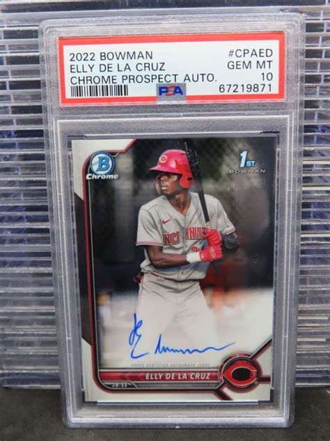 Elly De La Cruz Bowman Chrome 1st Blue 150 Refractor Rookie PSA 9 Rc