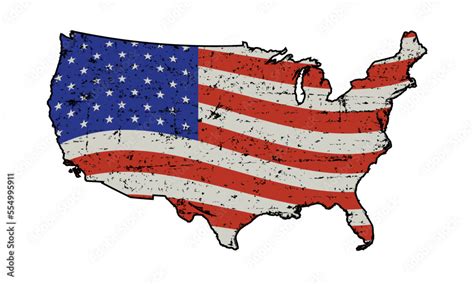 USA map with flag Stock Vector | Adobe Stock