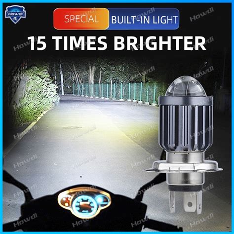 Farol De Motocicleta H4 BA20D CSP 12V Lâmpadas Led De Moto High Low