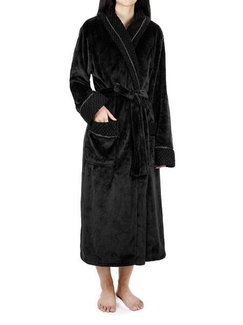 Pavilia Deluxe Women Fleece Robe With Satin Trim Luxurious Plush