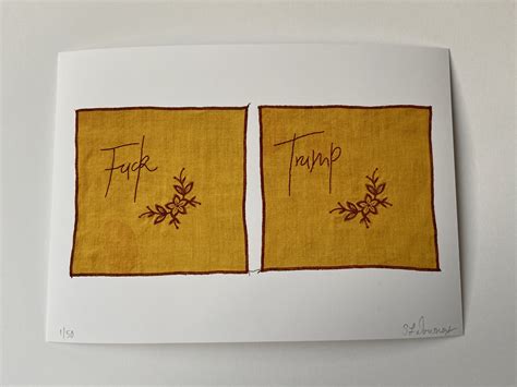 Fuck Trump Limited Edition Signed Giclee Art Prints Badass Cross Stitch