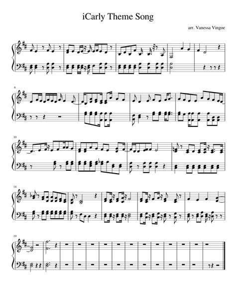 Icarly Theme Song Sheet Music For Piano Solo Easy