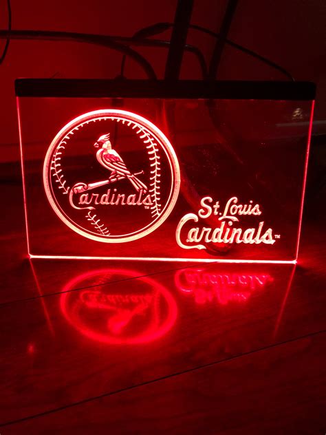 St Louis Cardinals Led Neon Red Light Sign 8x12 Etsy