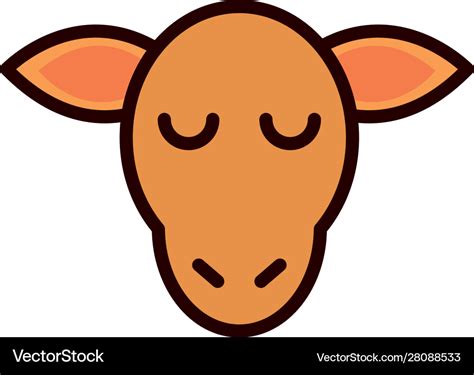 Cute face camel animal cartoon icon Royalty Free Vector