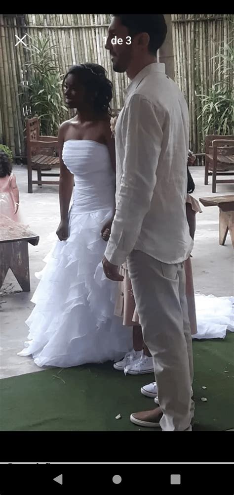 Vestido de Noiva e Buquê Nude Vestido Feminino Usado 84671766 enjoei