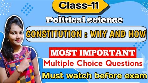 Constitution Why And How Important Mcqs Class 11 Political Science