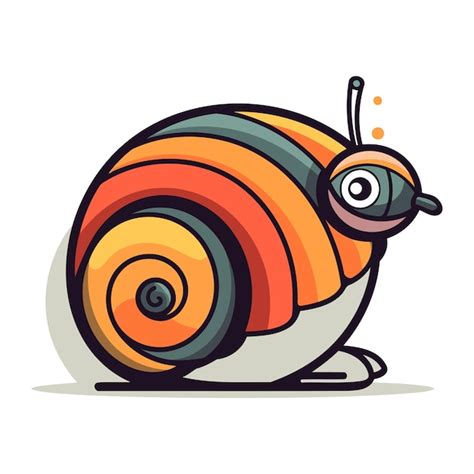 Lindo Caracol De Dibujos Animados Ilustraci N Vectorial Aislada En Un