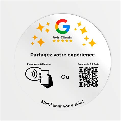 Plaque Autocollante Avis Clients Avec NFC QR Code WE FAST