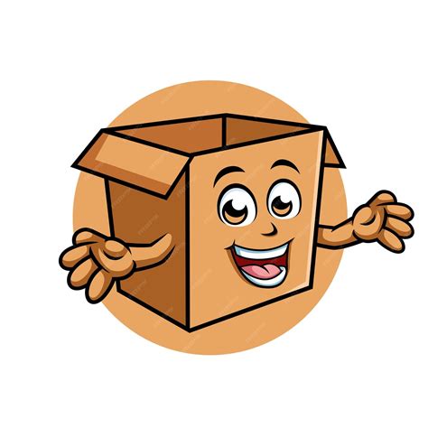 Premium Vector | Happy cardboard box cartoon character surprising pose
