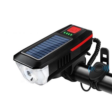 Bike Light Set And Horn Solar Powered Usb Bicycle Light Headlight