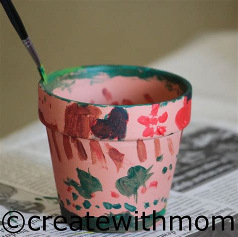 Create With Mom: Painting clay pots