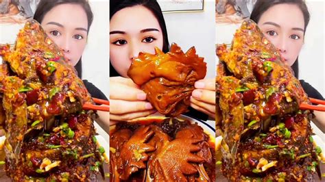 Eating Spicy Big Fish Fry Mukbang Eating Fish Curry Chicken Head