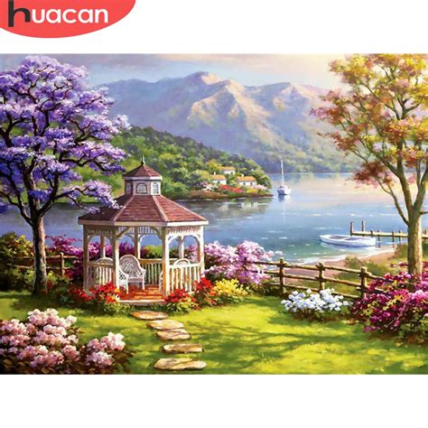 HUACAN peinture diamant de paysage de montagne broderie complète 5D