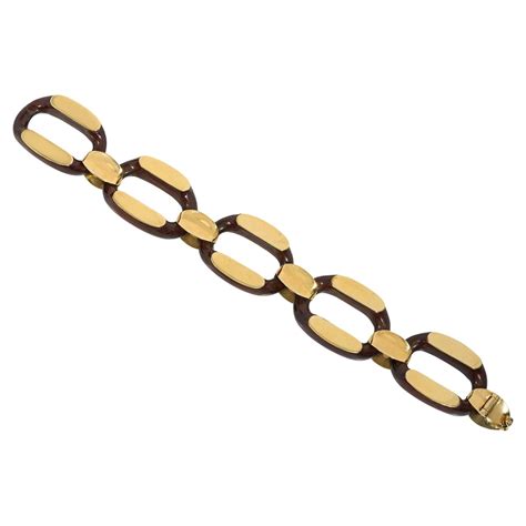 1970s Gay Freres Paris Ruby Gold Horn Bangle Bracelet At 1stDibs