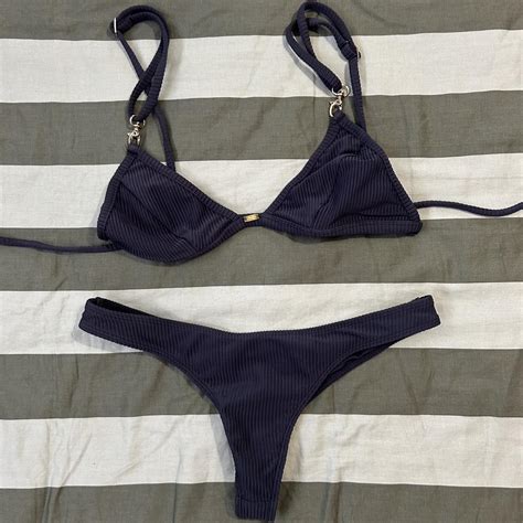 Gooseberry Seaside Navy Bikini Set In Discontinued Depop