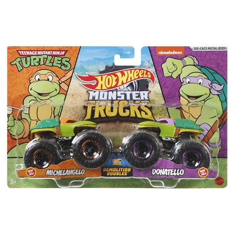 Set Hot Wheels By Mattel Monster Trucks Michelangelo Vs Donatello Casamo Ro Zeci De Mii De