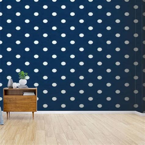 Dark Blue Polka Dot Wallpaper