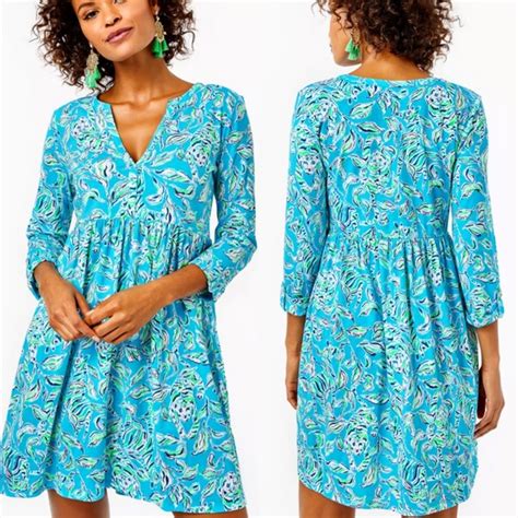 Lilly Pulitzer Dresses Lilly Pulitzer Loran Dress Turquoise Oasis Outta Line Poshmark