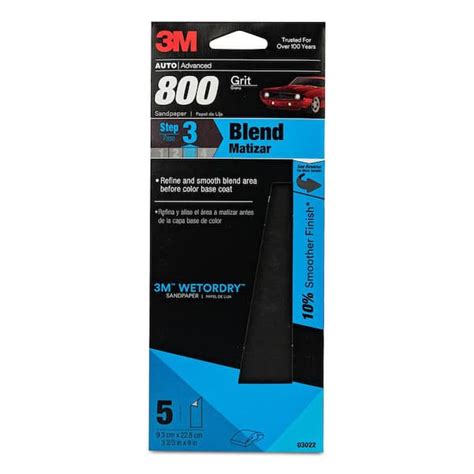 3m Wetordry 3 2 3 In X 9 In 800 Grit Sandpaper 5 Pack 03022 The Home Depot