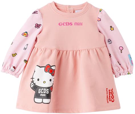 Baby Pink Hello Kitty Edition Dress by GCDS Kids on Sale