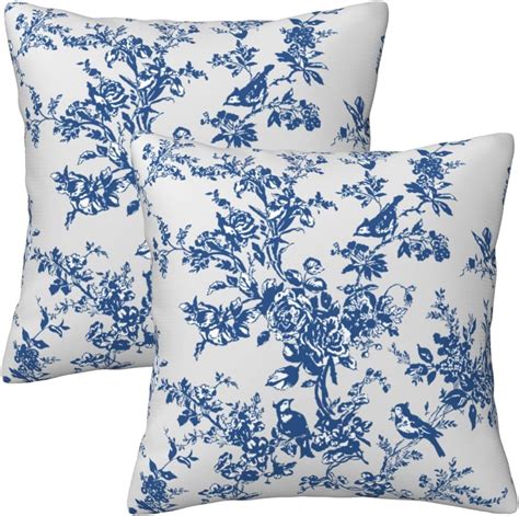 Amazon Wsunsal Blue And White Floral Throw Pillow Covers 18 X 18