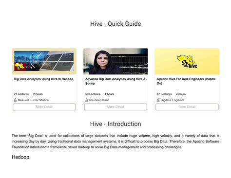 SOLUTION: Hive quick guide - Studypool