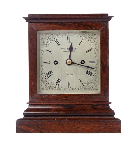 Colonial Rosewood Bracket Clock With Silvered Dial Clocks Bracket