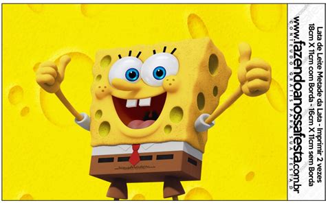 Lata De Leite Bob Esponja Um Her I Fora D Gua Fazendo A Nossa Festa