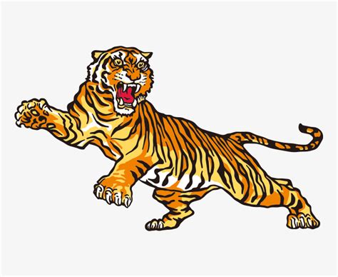 Retro tiger drawing / illustration, vector | ai illustrator file | US$5 ...