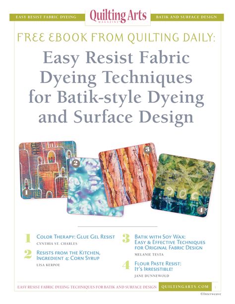 Easy Resist Fabric Dyeing Techniques for Batik-Style Dyeing and Surface ...