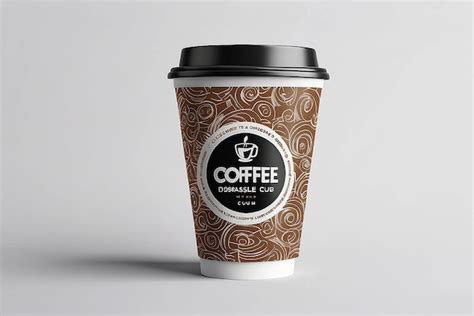 Disposable Coffee Paper Cup Mockup Design Premium AI Generated Image