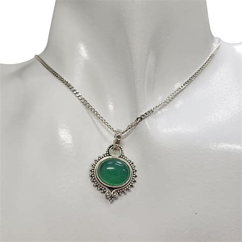 Green Onyx Sterling Silver Pendant Amberman