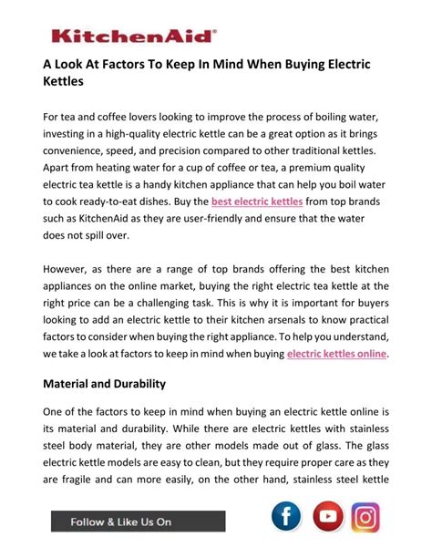 Ppt A Look At Factors To Keep In Mind When Buying Electric Kettles