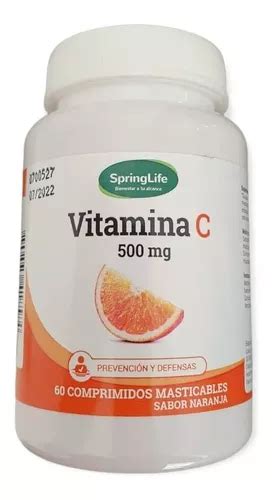 Vitamina C 500mg Springlife 60 Comprimidos Masticables Cuotas Sin