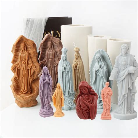 Moule en silicone pour bougie religieuse Sainte Vierge Marie déesse de