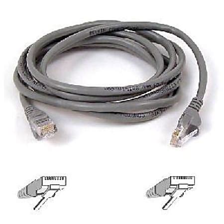 Belkin Cat 5E UTP Patch Cable RJ 45 7ft Gray ODP Business Solutions