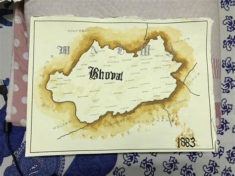 A hand-sketched 19th-century map of Bhopal State made it for a friend ...