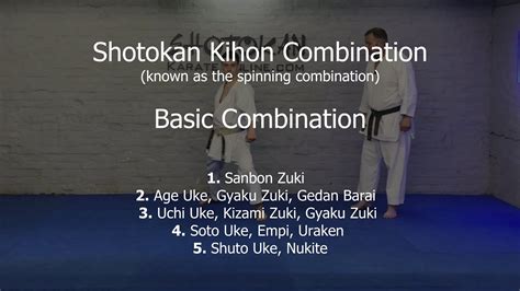 Shotokan Karate Exercise Kihon Spinning Combination Youtube