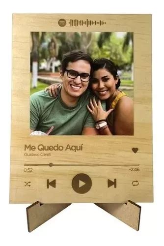 Cuadro Personalizado Spotify Madera Regalo Novia Novio Meses Sin