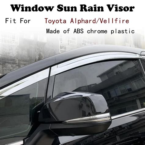 Abs Chrome Plastic Window Visor Vent Shades Sun Rain Guard Car