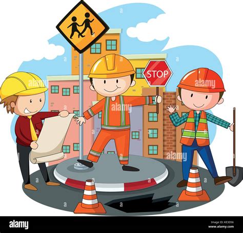 Road Construction Workers Clipart