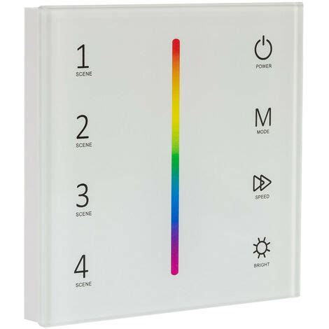 Contrôleur Variateur Murale Tactile pour Ruban LED 12 24V DC RGB RF RGB