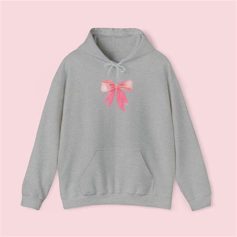 Pink Bow Hooded Sweatshirt Aesthetic Hoodie for Women - Etsy