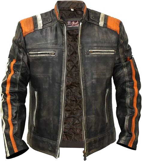 Marlboro Gears Cafe Racer Jacket Blouson En Cuir Moto Vintage Retro